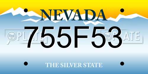 755F53 Nevada License Plate