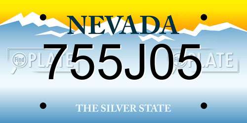 755J05 Nevada License Plate