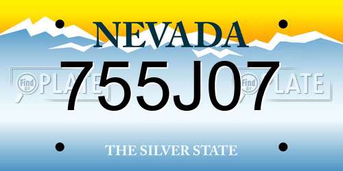 755J07 Nevada License Plate
