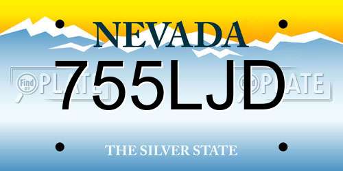 755LJD Nevada License Plate