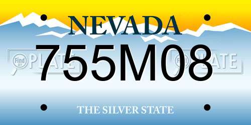 755M08 Nevada License Plate