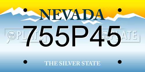 755P45 Nevada License Plate
