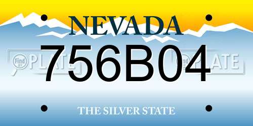 756B04 Nevada License Plate