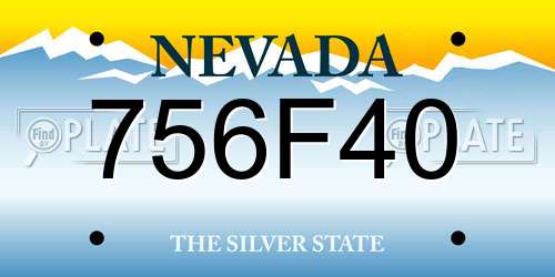 756F40 Nevada License Plate