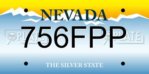 756FPP Nevada License Plate
