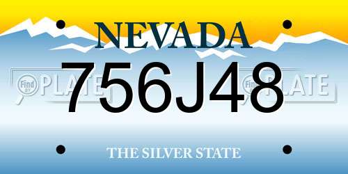 756J48 Nevada License Plate