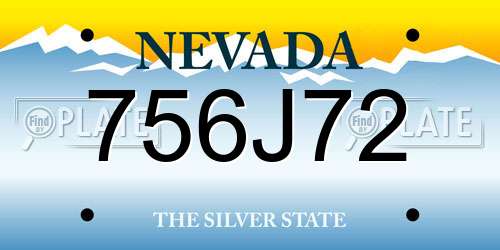 756J72 Nevada License Plate