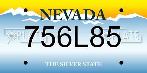 756L85 Nevada License Plate