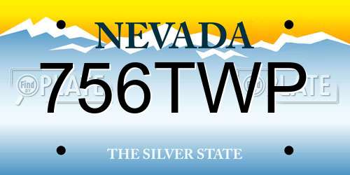 756TWP Nevada License Plate