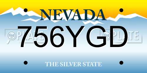 756YGD Nevada License Plate