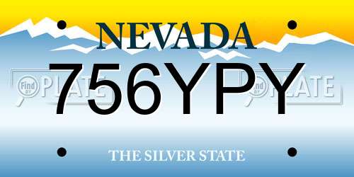 756YPY Nevada License Plate