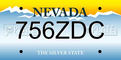 756ZDC Nevada License Plate