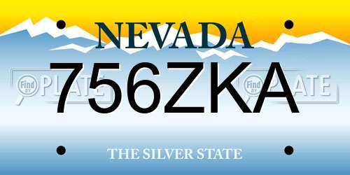 756ZKA Nevada License Plate