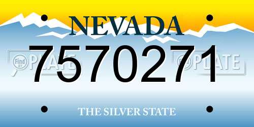 7570271 Nevada License Plate