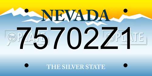 75702Z1 Nevada License Plate