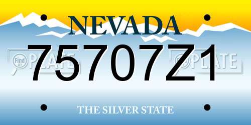 75707Z1 Nevada License Plate