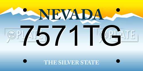 7571TG Nevada License Plate