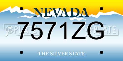 7571ZG Nevada License Plate