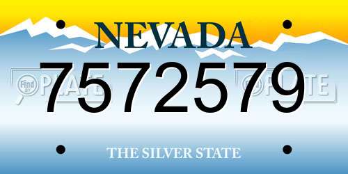 7572579 Nevada License Plate