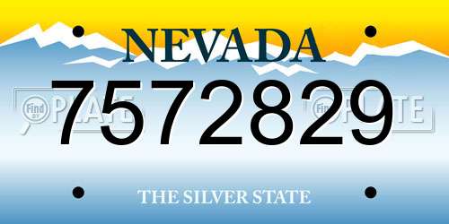 7572829 Nevada License Plate