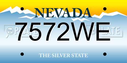 7572WE Nevada License Plate