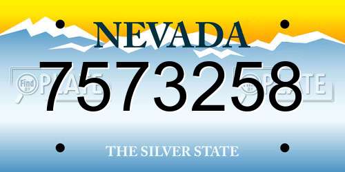7573258 Nevada License Plate