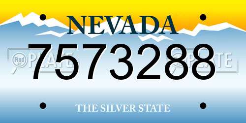 7573288 Nevada License Plate