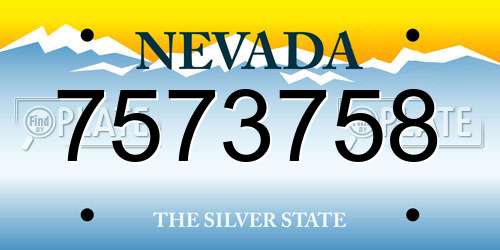 7573758 Nevada License Plate