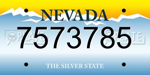 7573785 Nevada License Plate