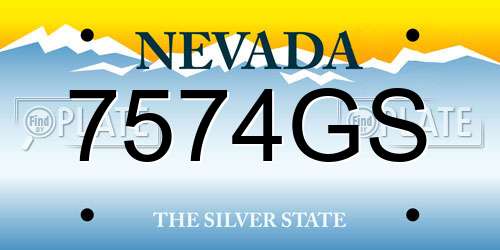 7574GS Nevada License Plate