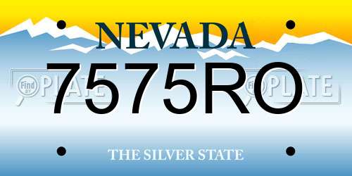 7575RO Nevada License Plate