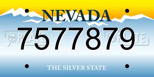7577879 Nevada License Plate