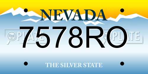 7578RO Nevada License Plate