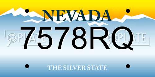 7578RQ Nevada License Plate