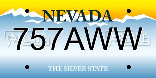 757AWW Nevada License Plate