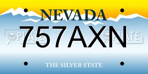 757AXN Nevada License Plate