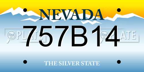 757B14 Nevada License Plate