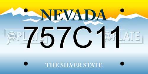757C11 Nevada License Plate