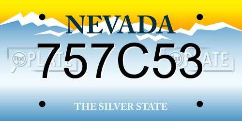 757C53 Nevada License Plate