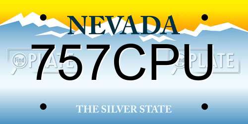 757CPU Nevada License Plate