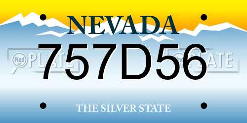 757D56 Nevada License Plate