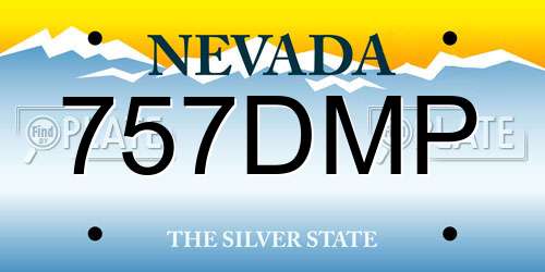 757DMP Nevada License Plate
