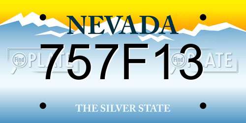 757F13 Nevada License Plate