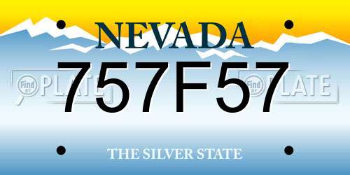 757F57 Nevada License Plate