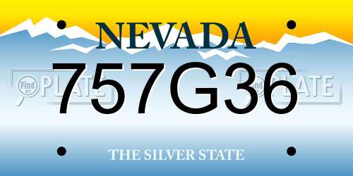 757G36 Nevada License Plate