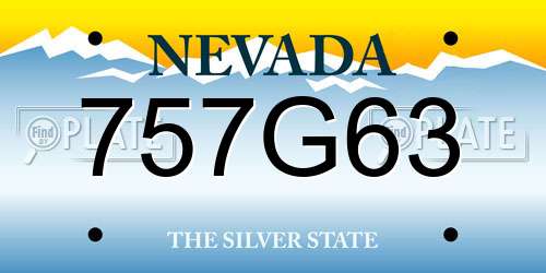 757G63 Nevada License Plate