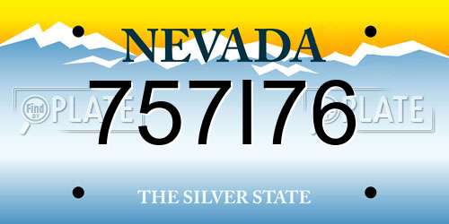757I76 Nevada License Plate