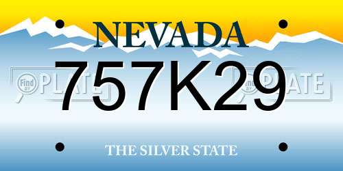 757K29 Nevada License Plate
