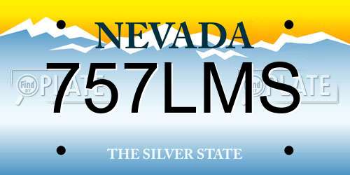 757LMS Nevada License Plate