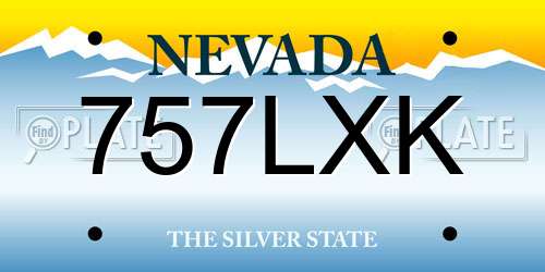 757LXK Nevada License Plate